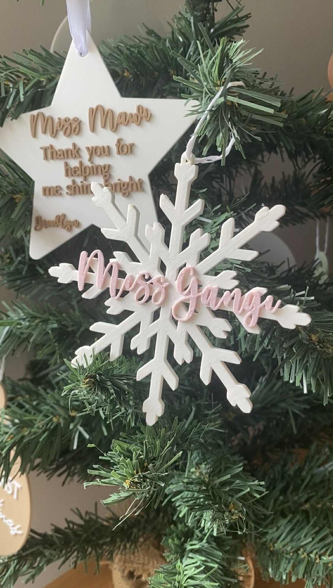 Snowflake Name Christmas Decoration