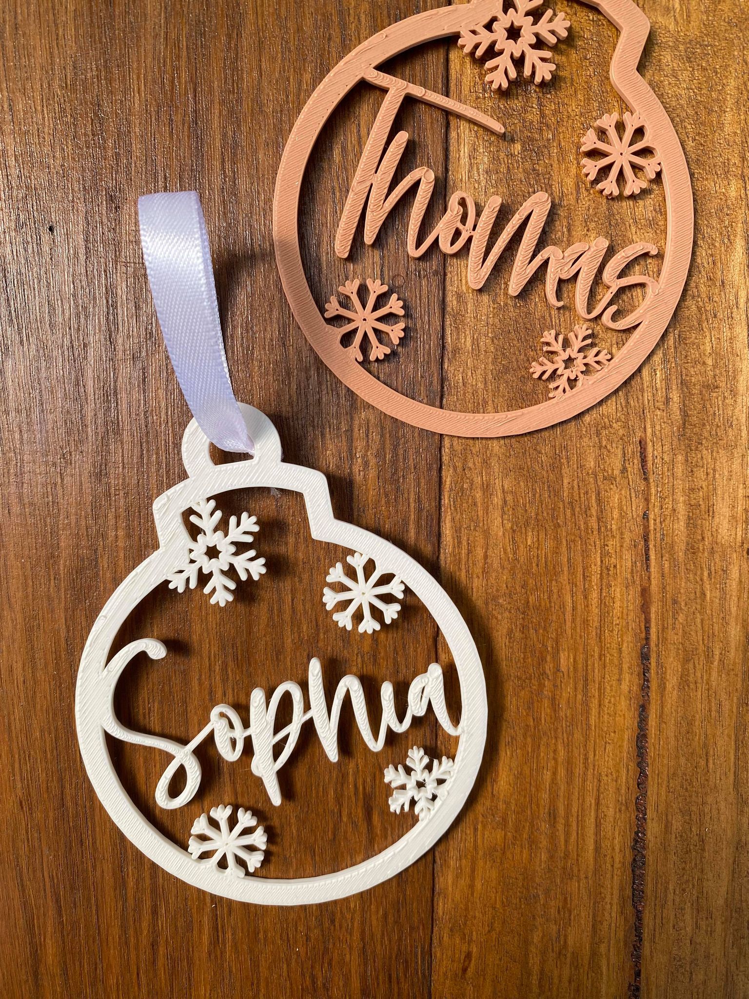 Name Hoop Christmas Decoration - Ari and Arlo