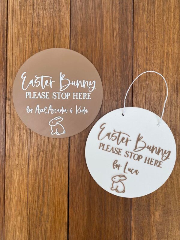 Easter Bunny Please Stop Here Plaque