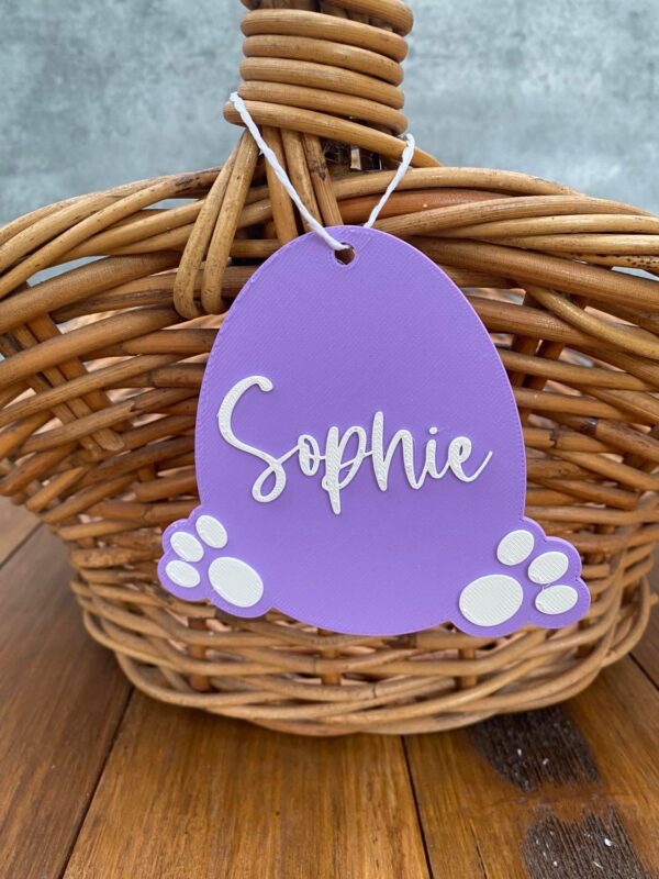 Easter Egg with Feet Basket Tag