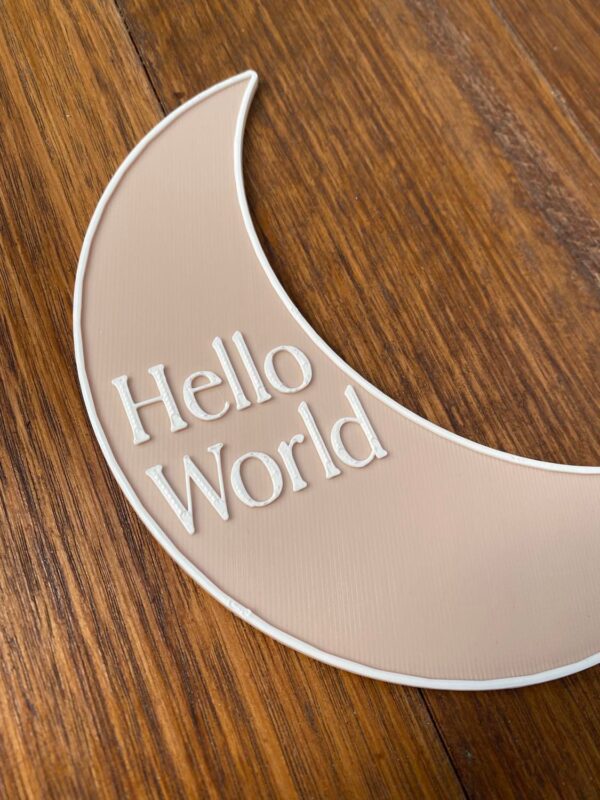 Crescent Moon Hello World Plaque - Image 3