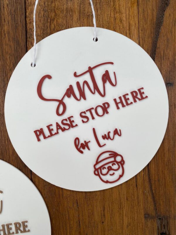 Santa Please Stop Here Plaque - Image 2