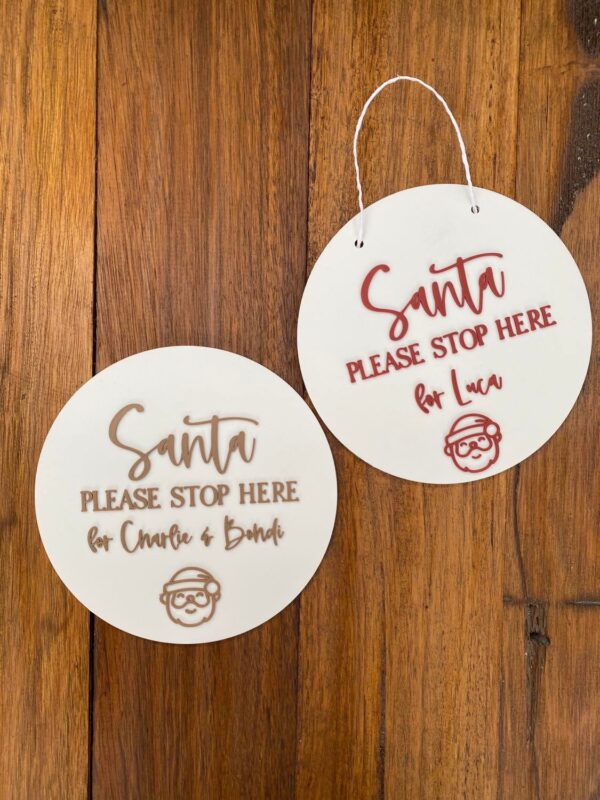 Santa Please Stop Here Plaque