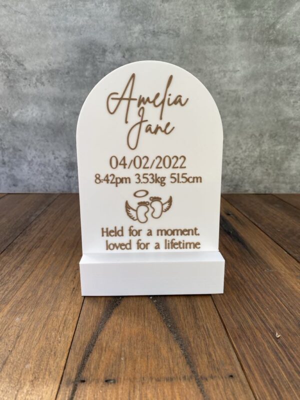 Angel Baby Birth Detail Plaque