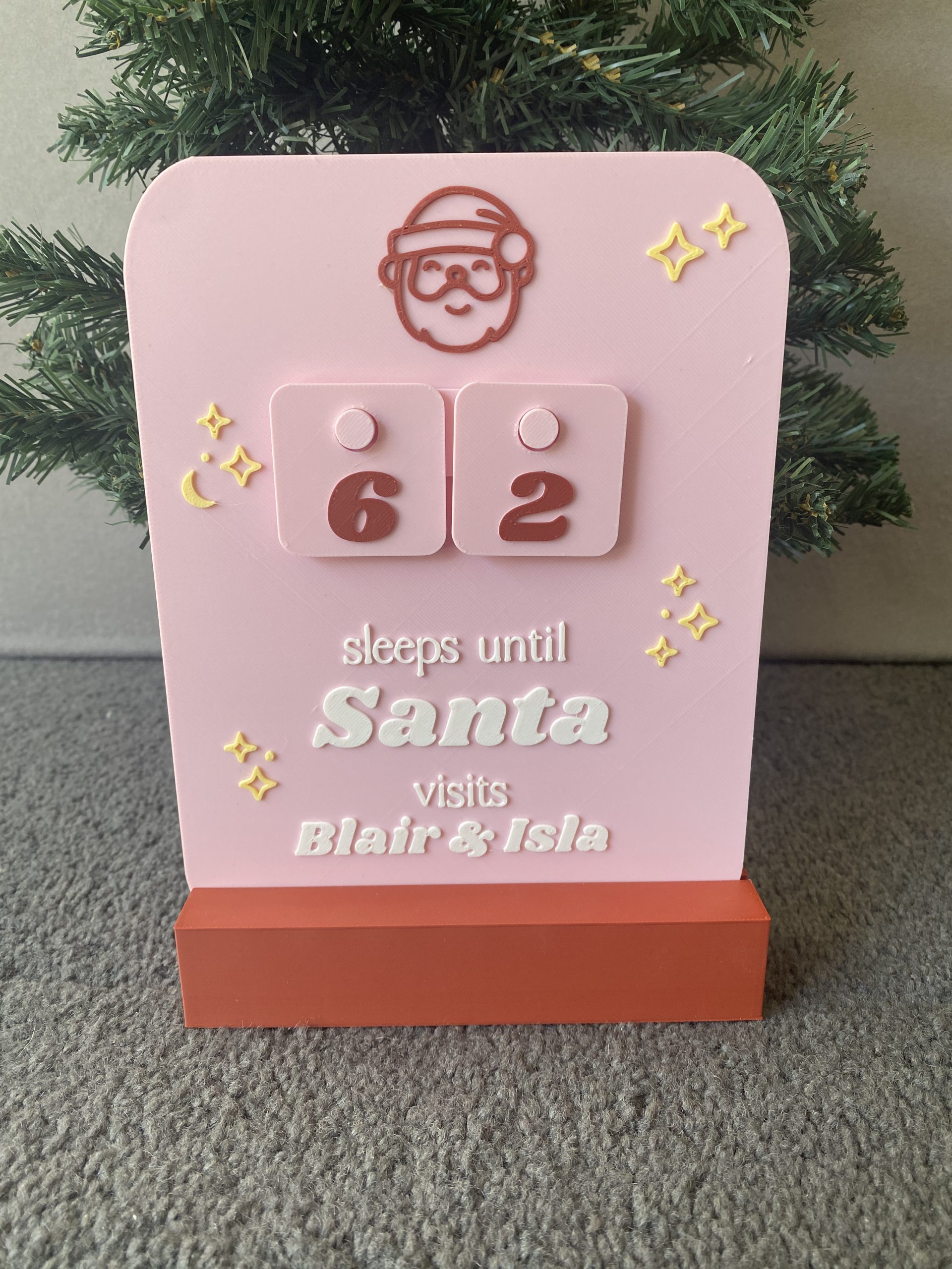 Customisable Christmas Countdown Plaque