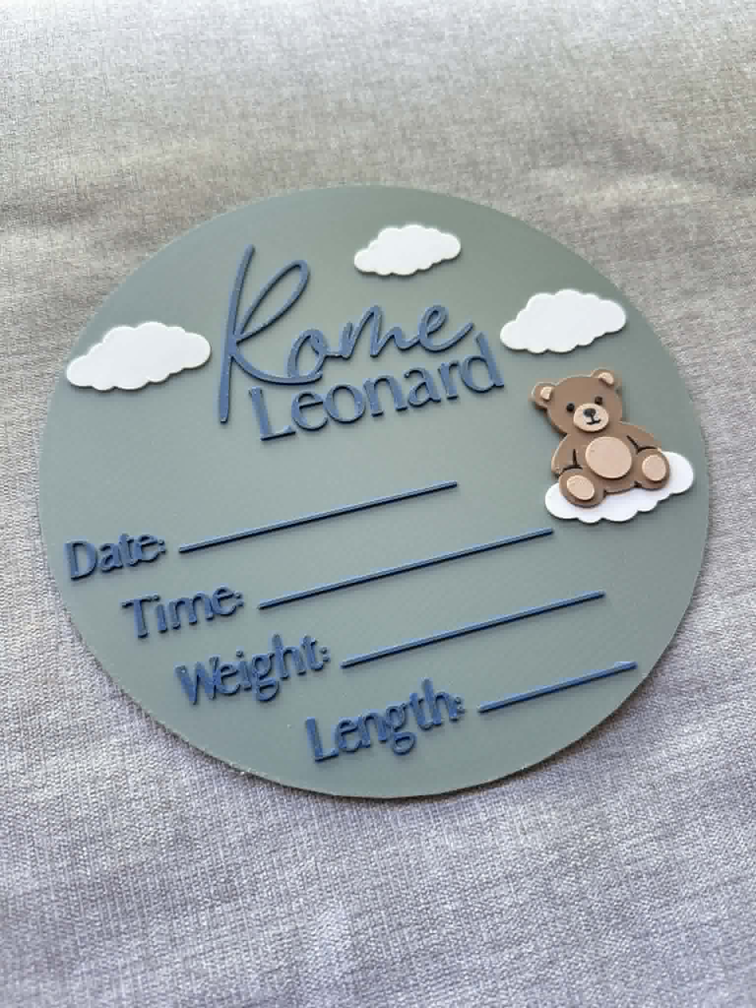 Dreamy Teddy Birth Detail Plaque - Image 2