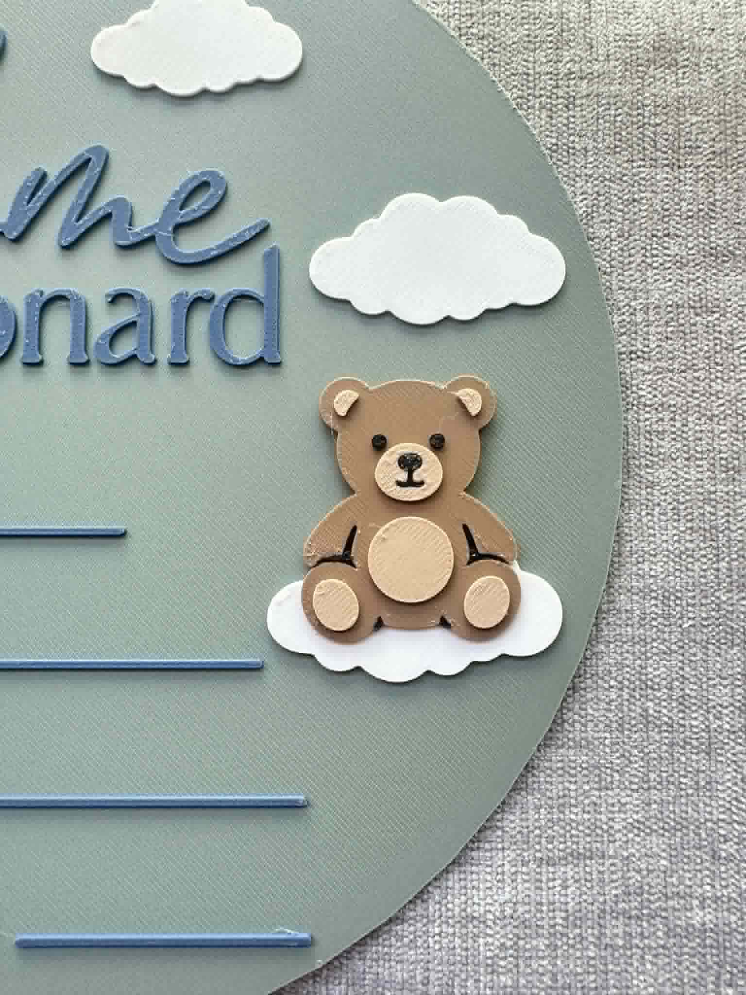 Dreamy Teddy Birth Detail Plaque - Image 3